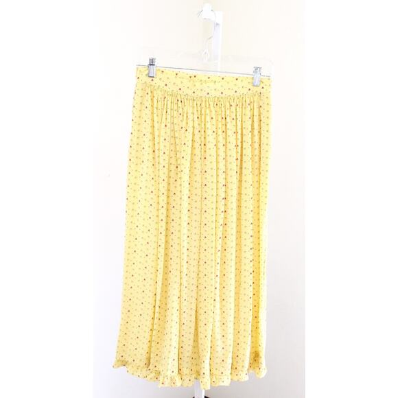 Escada Dresses & Skirts - Vtg Escada Yellow Ditsy Floral Pleated Ruffle Hem Peasant Skirt Size 42 / S ?